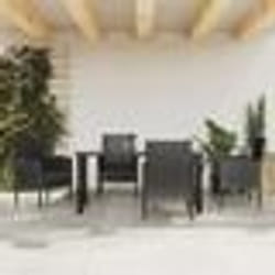 vidaXL Ensemble à manger de jardin 5 pcs noir résine tressée et acier