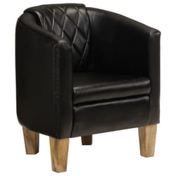 Fauteuil Cabriolet Noir Cuir Véritable Vidaxl293422
