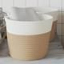 vidaXL Paniers de rangement 2 pcs beige et blanc Ø24x18 cm coton
