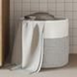 vidaXL Panier de rangement gris et blanc Ø40x35 cm coton