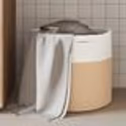 vidaXL Panier de rangement beige et blanc Ø40x35 cm coton