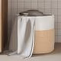 vidaXL Panier de rangement marron et blanc Ø40x35 cm coton