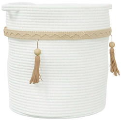 Vidaxl - Panier de rangement blanc Ø38x36 cm coton