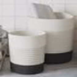 vidaXL Paniers de rangement 2 pcs blanc et noir coton