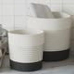 vidaXL Paniers de rangement 2 pcs blanc et noir coton