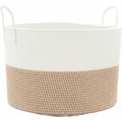 Vidaxl - Panier de rangement marron et blanc Ø51x33 cm coton