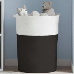 Vidaxl - Panier de rangement noir et blanc Ø49x65 cm coton