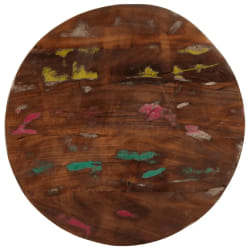 vidaXL Dessus de table Ø 50x2,5 cm rond bois massif de récupération