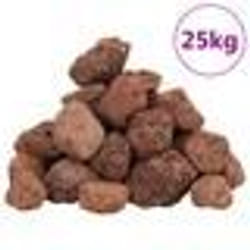 vidaXL Roches volcaniques 25 kg rouge 3-5 cm