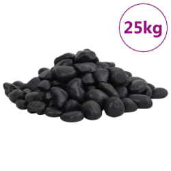 vidaXL Galets polis 25 kg - Noir