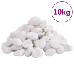 vidaXL Galets polis Blanc 10 kg