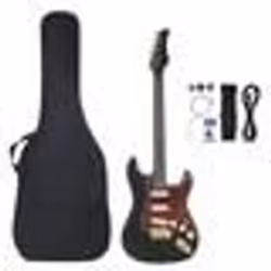 vidaXL Guitare électrique pour débutants et sac noir et doré 4/4 39"