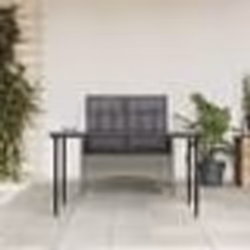 vidaXL Ensemble à manger jardin et coussins 2 pcs gris rotin