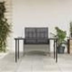 vidaXL Ensemble à manger jardin et coussins 2 pcs gris rotin