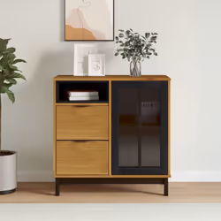 Ce buffet en bois, au look intemporel, est conçu pour être un excellent supplément à votre maison. Bois de pin massif : le bo ...