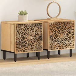 Tables De Chevet 2 Pcs 40x33x46 Cm Bois De Manguier Solide Vidaxl