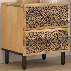 vidaXL Table de chevet 40x33x46 cm Bois de manguier solide