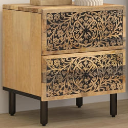 vidaXL Table de chevet 40x33x46 cm Bois de manguier solide