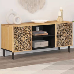 Meuble Tv 105x33x46 Cm Bois Massif De Manguier Vidaxl