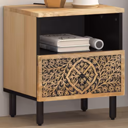 Cette table de chevet au design élégant est un supplément intemporel à votre décoration intérieure. Bois de manguier massif : ...