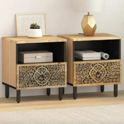 vidaXL Tables de Chevet Manguier