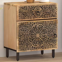 Cette table de chevet au design élégant est un supplément intemporel à votre décoration intérieure. Bois de manguier massif : ...