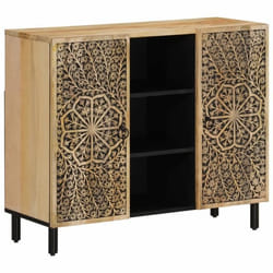 Armoire Latérale 90x33x75 Cm Bois Massif De Manguier Vidaxl