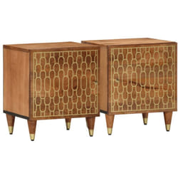Tables De Chevet 2 Pcs 40x33x46 Cm Bois De Manguier Solide Vidaxl