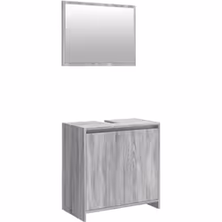 Cet ensemble de meubles de salle de bain pratique, avec un espace de rangement spacieux, est un excellent supplément à votre  ...