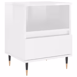 VidaXL 830609, Blanc, Métal, Bois, 400 mm, 350 mm, 500 mm, 2 pièce(s)