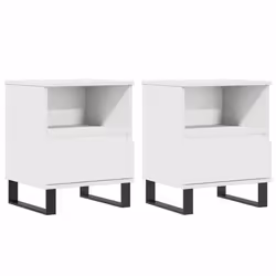 VidaXL 830637, Blanc, Métal, Bois, 400 mm, 350 mm, 500 mm, 2 pièce(s)