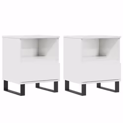 VidaXL 830641, Blanc, Métal, Bois, 400 mm, 350 mm, 500 mm, 2 pièce(s)