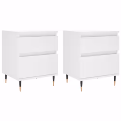 VidaXL 830653, Blanc, Métal, Bois, 400 mm, 350 mm, 500 mm, 2 pièce(s)