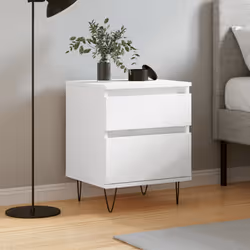 VidaXL 830668 Table de nuit et table de chevet Blanc - Vue supplémentaire 2