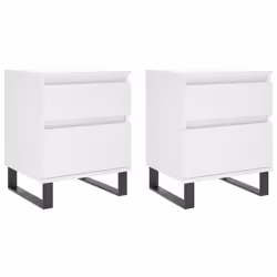 VidaXL 830685, Blanc, Métal, Bois, 400 mm, 350 mm, 500 mm, 2 pièce(s)
