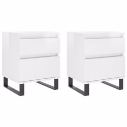 VidaXL 830689, Blanc, Métal, Bois, 400 mm, 350 mm, 500 mm, 2 pièce(s)