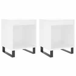 VidaXL 830733, Blanc, Métal, Bois, 400 mm, 350 mm, 500 mm, 2 pièce(s)