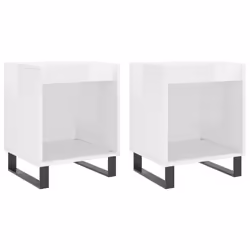VidaXL 830737, Blanc, Métal, Bois, 400 mm, 350 mm, 500 mm, 2 pièce(s)