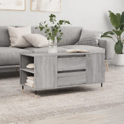 vidaXL Table basse sonoma gris 102x44,5x50 cm bois d'ingénierie