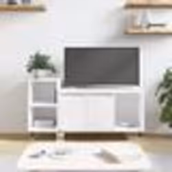 vidaXL Meuble TV Blanc 100x35x55 cm Bois d'ingénierie