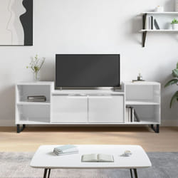 Vidaxl - Meuble tv Blanc brillant 160x35x55 cm Bois d'ingénierie