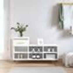 vidaXL Armoire à chaussure Blanc brillant 102x36x60 cm Bois ingénierie