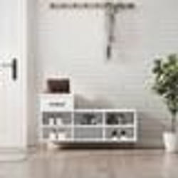 vidaXL Armoire à chaussures Blanc 102x36x60 cm Bois d'ingénierie