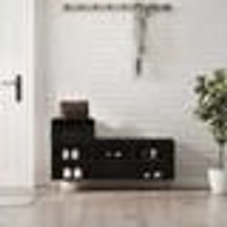 vidaXL Armoire à chaussures Noir 102x36x60 cm Bois d'ingénierie