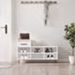 vidaXL Armoire à chaussure Blanc brillant 102x36x60 cm Bois ingénierie