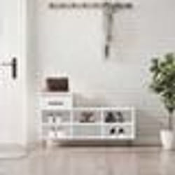 vidaXL Armoire à chaussure Blanc brillant 102x36x60 cm Bois ingénierie