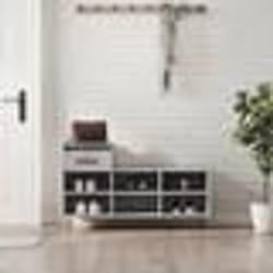 vidaXL Armoire à chaussures Gris béton 102x36x60 cm Bois d'ingénierie