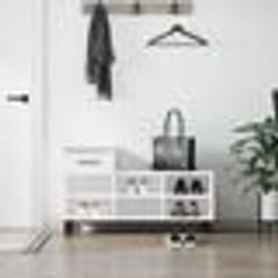 vidaXL Armoire à chaussure Blanc brillant 102x36x60 cm Bois ingénierie