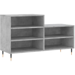 Vidaxl - Armoire à chaussures Gris béton 102x36x60 cm Bois d'ingénierie