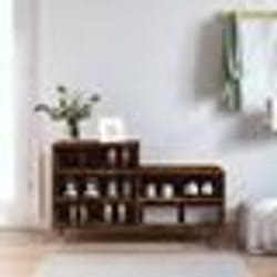 vidaXL Armoire à chaussures Chêne fumé 102x36x60 cm Bois d'ingénierie